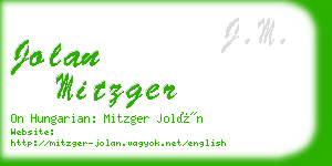 jolan mitzger business card